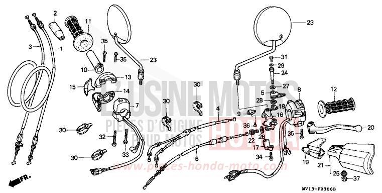 LEVIER DE GUIDON/COMMUTATEUR/ CABLE de Africa Twin 750 NH138G (NH138G) de 1990